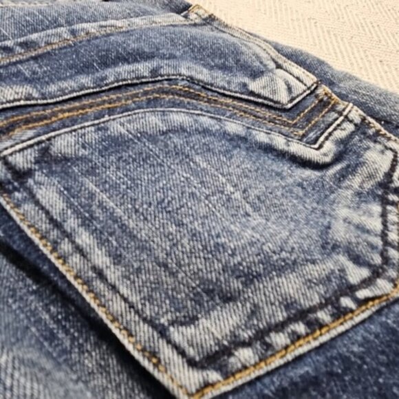 Ring Of Fire Jeans Women's 18 (30x28) Blue Denim Mid Rise Slim Straight Sretch - Picture 15 of 16